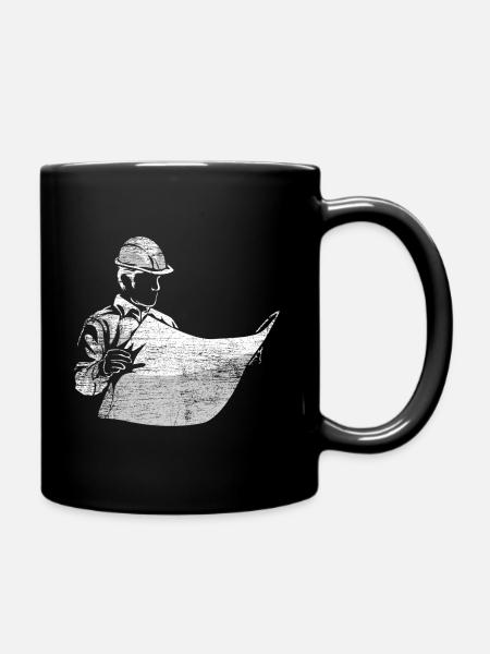 Bautechniker - Tasse einfarbig - Schwarz