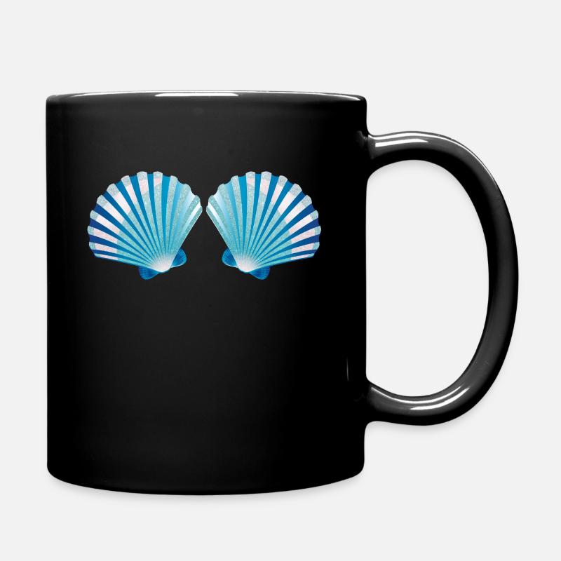 Mermaid Sea Shell Bra Costume - Full Colour Mug - black