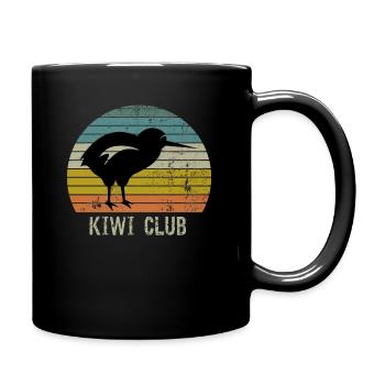 Kiwi Club Retro Vintage New Zealand Bird Gift - Full Colour Mug - black - Right