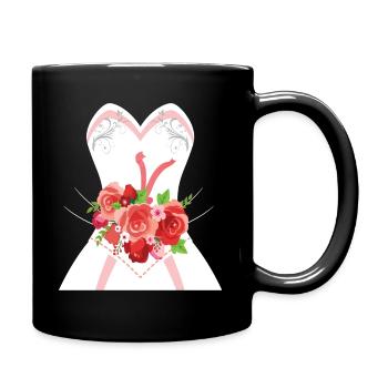 Simple Wedding Dress design for Bridal Showers - Full Colour Mug - black - Right