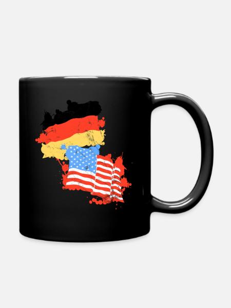 Deutschland Amerika Flagge Deutsch Amerikanisch - Tasse einfarbig - Schwarz