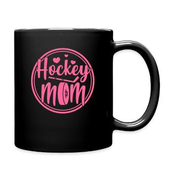 Eishockey Mutter Hockey Mom Muttertag Geschenk - Tasse einfarbig - Schwarz - Rechts