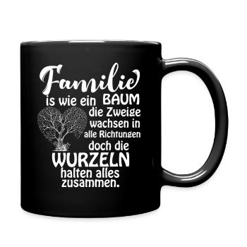 Familie Baum Lustiger Spruch Geschenkidee - Tasse einfarbig - Schwarz - Rechts
