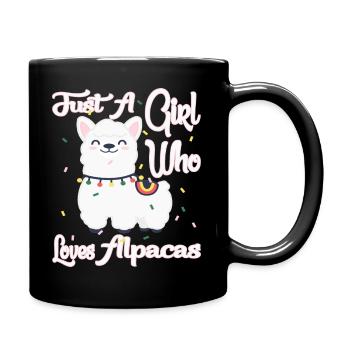 JUST A GIRL WHO LOVES ALPACAS - Tasse einfarbig - Schwarz - Rechts