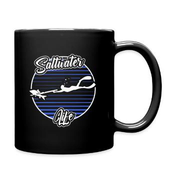 Spearfishing Saltwater Life Freediving Fishing - Full Colour Mug - black - Right