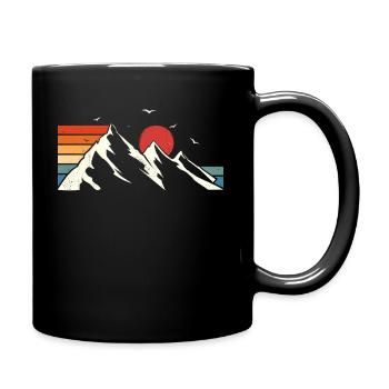 Retro Vintage Randonnée Randonnée Ski Alpinisme Shirt - Mug uni - noir - Droite