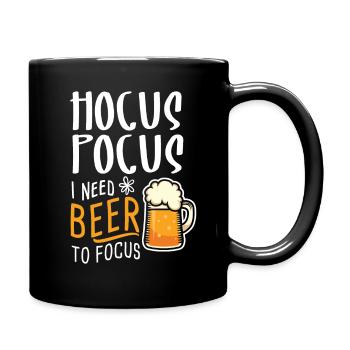 Hocus Pocus I Need Beer To Focus Hexe Hexen - Tasse einfarbig - Schwarz - Rechts