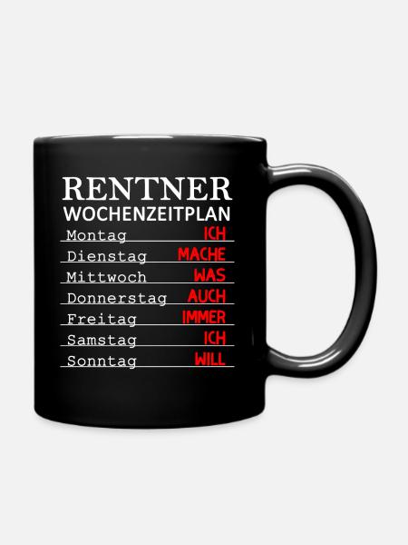 lustiges Pensionierung Geschenk Rentner Ruhestand - Tasse einfarbig - Schwarz
