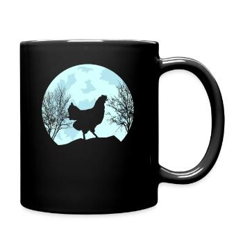 Huhn Hühner - Tasse einfarbig - Schwarz - Rechts