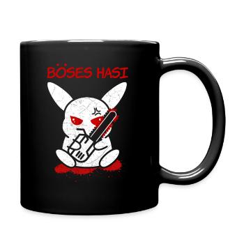 Böses Horror Hasi - Tasse einfarbig - Schwarz - Rechts