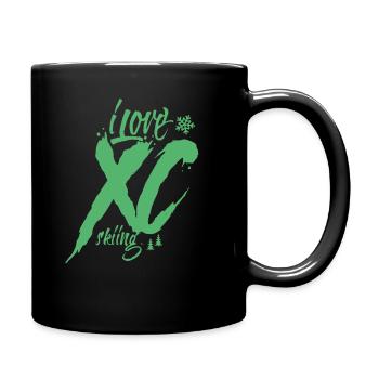 Langlauf Langlaufen Skier Skating Langläufer - Tasse einfarbig - Schwarz - Rechts