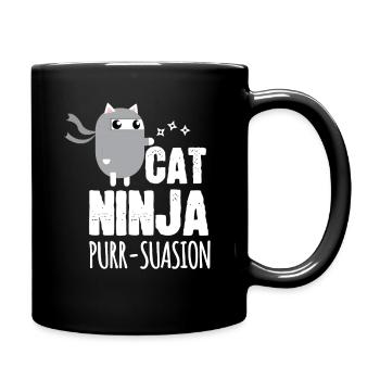 Cadeau d'amusement drôle de chat Ninja Purr Suasion Ninja - Mug uni - noir - Droite