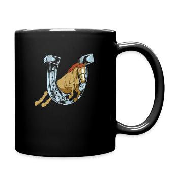 Chevaux - Mug uni - noir - Droite