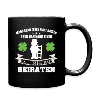 Schornsteinfeger Hochzeit Beruf Geschenkidee - Tasse einfarbig - Schwarz - Rechts