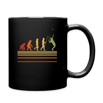 Tennis Evolution Retro Tennisspieler Geschenk - Tasse einfarbig - Schwarz - Rechts