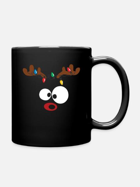 Drôles de nez de Noël rouge renne - Mug uni - noir