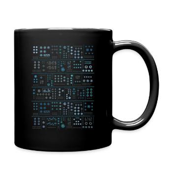 Modular synthesizer - Full Colour Mug - black - Right