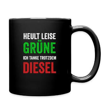 Anti Grünen Shirt FCK GRN Lustiges Geschenk - Tasse einfarbig - Schwarz - Rechts