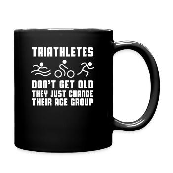 Triathlon Triathlet Alter - Tasse einfarbig - Schwarz - Rechts