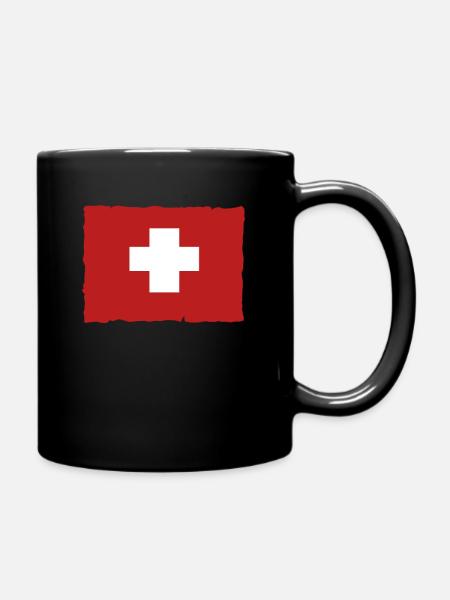 Switzerland Swiss flag - Full Colour Mug - black