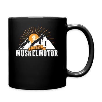 100% Muskelmotor Anti Pedelec und Anti E-Bike - Tasse einfarbig - Schwarz - Rechts