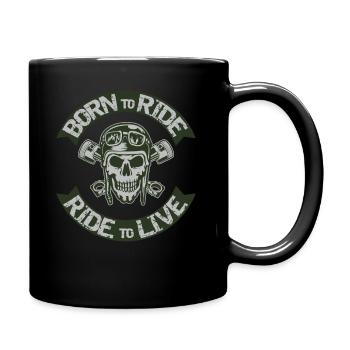 Born to Ride Ride To Live - Tasse einfarbig - Schwarz - Rechts