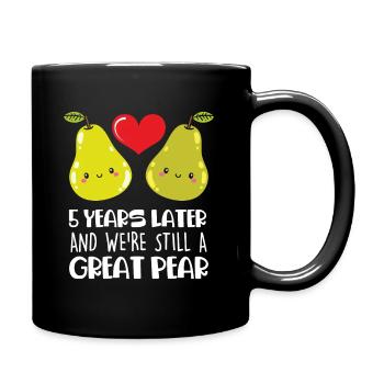 5ème cadeau d'anniversaire de mariage Couple marié poire - Mug uni - noir - Droite