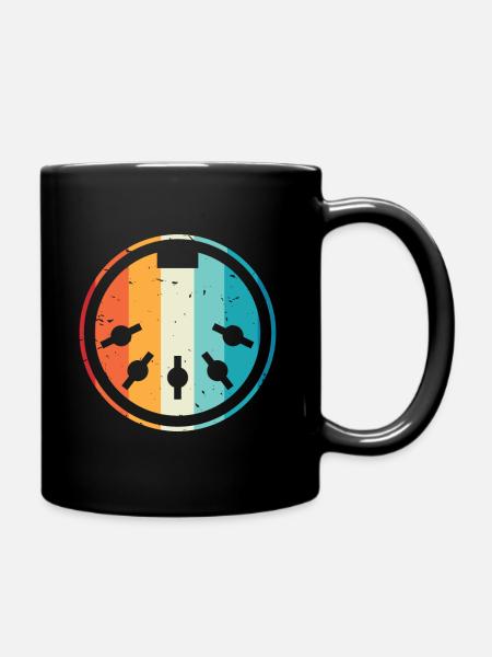 MIDI Cable Synthesizer Electronic Music - Full Colour Mug - black