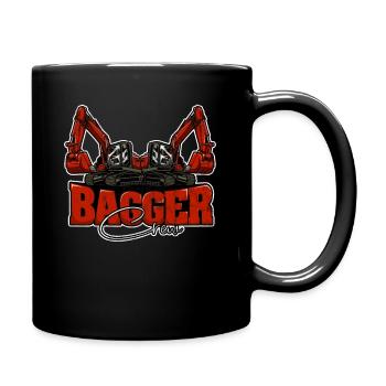 Bagger Schaufelbagger Kinder Jungen - Bagger Crew - Tasse einfarbig - Schwarz - Rechts