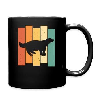 Honigdachs Dachs Marder Lustig Süßer Vintage Retro - Tasse einfarbig - Schwarz - Rechts