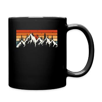 Retro vintage hiking skiing mountain sports shirt - Full Colour Mug - black - Right