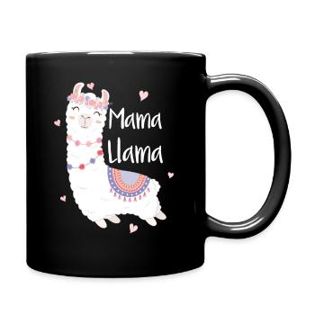 Mama Lama - Tasse einfarbig - Schwarz - Rechts