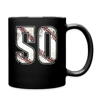 #50 maillot de baseball numéro 50 Vintage - Mug uni - noir - Droite