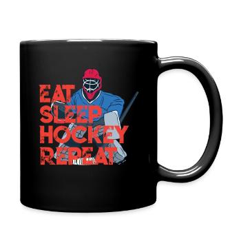 Eishockeytorwart Eishockey Goalie Hockey - Tasse einfarbig - Schwarz - Rechts