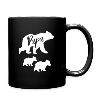 Papa Bear T-Shirt mit zwei Jungen - Tasse einfarbig - Schwarz - Rechts