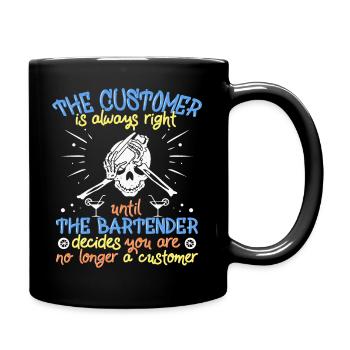 Kellner Kellnerin Barmann Barfrau Barkeeper Shirt - Tasse einfarbig - Schwarz - Rechts