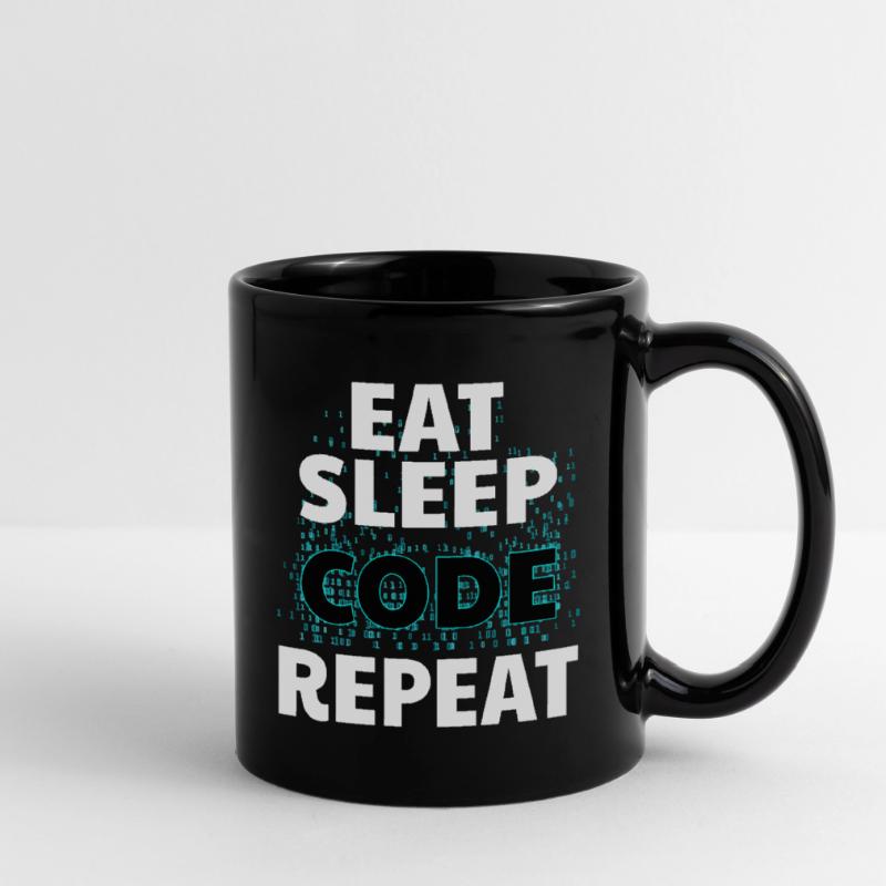 Eat Sleep Code Informatik Programmieren Nerd Java Tasse einfarbig