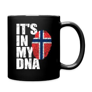 Norwegen Norweger Norwegisch Flagge DNA - Tasse einfarbig - Schwarz - Rechts