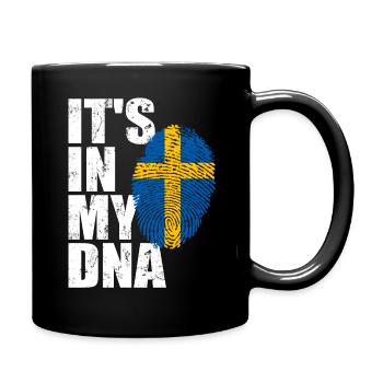 Schweden Schwede Schwedisch Flagge DNA - Tasse einfarbig - Schwarz - Rechts