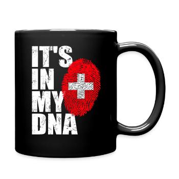 Drapeau suisse drapeau suisse empreinte ADN - Mug uni - noir - Droite