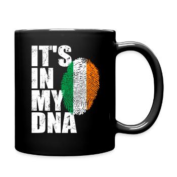Irland Ire Irisch Flagge DNA - Tasse einfarbig - Schwarz - Rechts