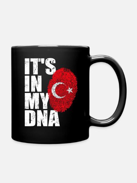 Turkey turk turk flag DNA fingerprint - Full Colour Mug - black