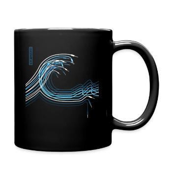 Great Wave of Modular Synthesizer - Full Colour Mug - black - Right