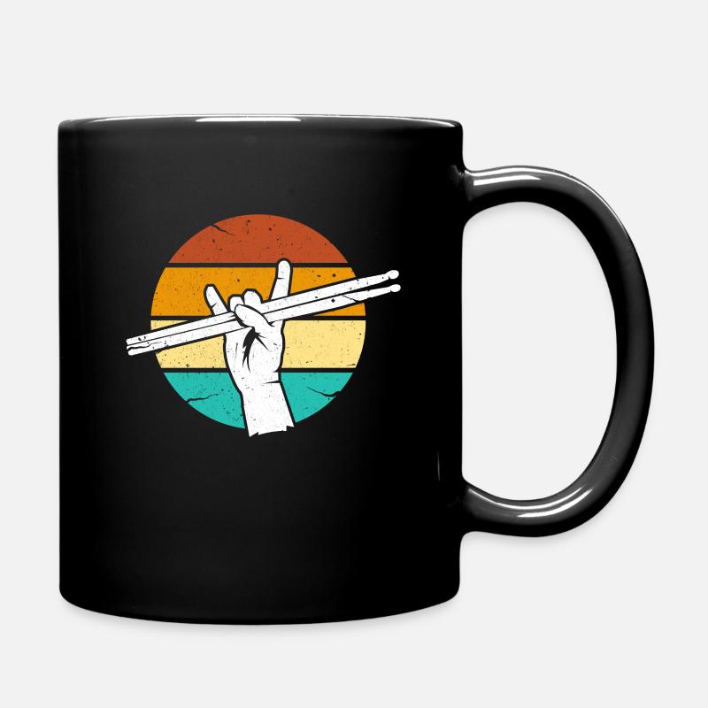 Drummer Retro - Tasse einfarbig - Schwarz