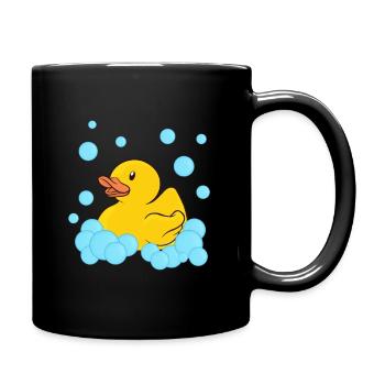 Badeente Gummiente - Tasse einfarbig - Schwarz - Rechts