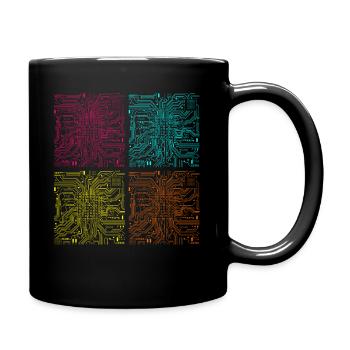 CPU processor computer scientist computer - Full Colour Mug - black - Right