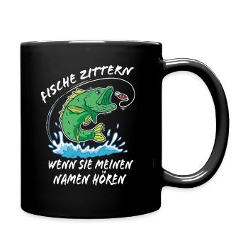 Lustiges Fischer Geschenk für Angler - Tasse einfarbig - Schwarz - Rechts