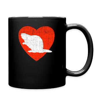 Heart For Beavers - Tasse einfarbig - Schwarz - Rechts