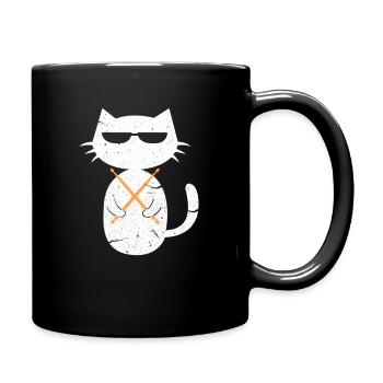 Chat batterie - Mug uni - noir - Droite