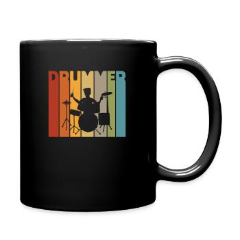 Drummer Drummer Drummer Retro Gift - Full Colour Mug - black - Right